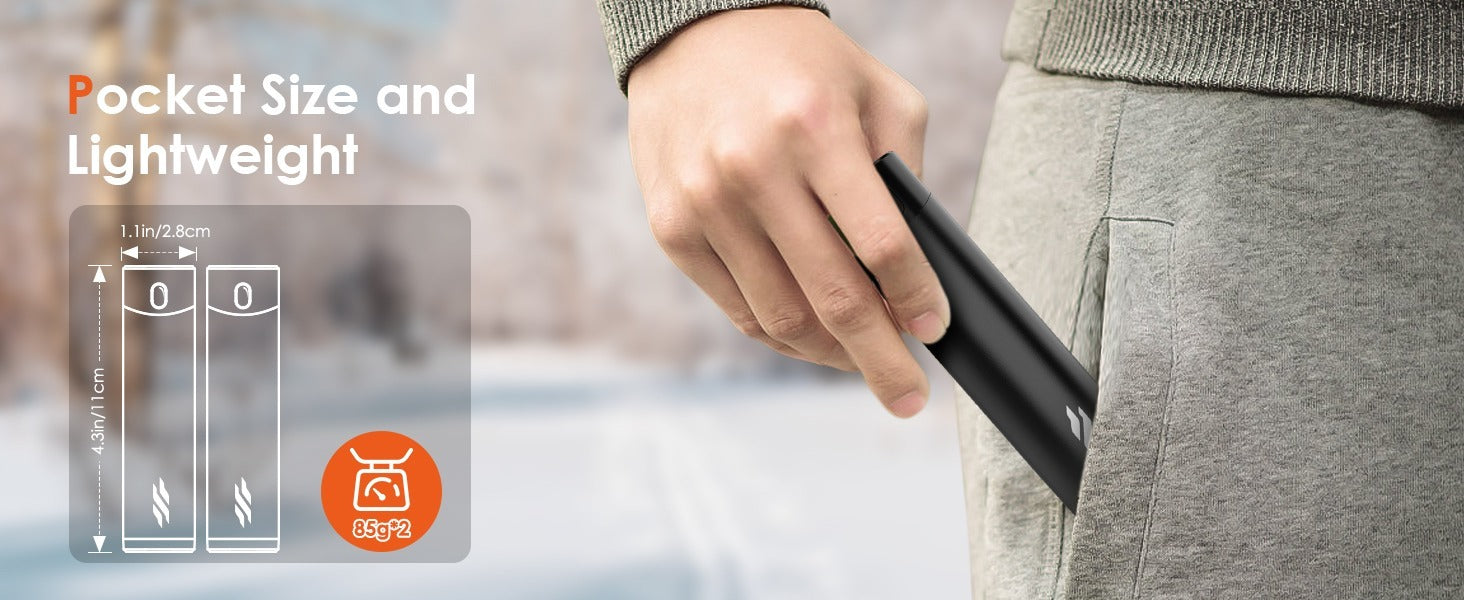 2-Pack Hand Warmer Rechargeable, power bank 10000mAh, Portable Pocket Warmers, 3 Heating Modes, Suitable for Outdoor sports, Camping, Watching football games, Skiing, fishing.