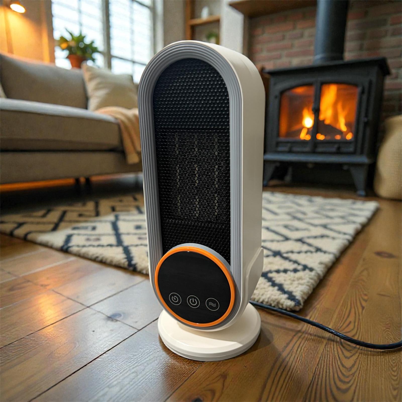 Remote Control Heater for Desktop Living Room & Office 2 Adjustable Power Level Very Strong Hot Air Set Timer Compact Design with Safety Features