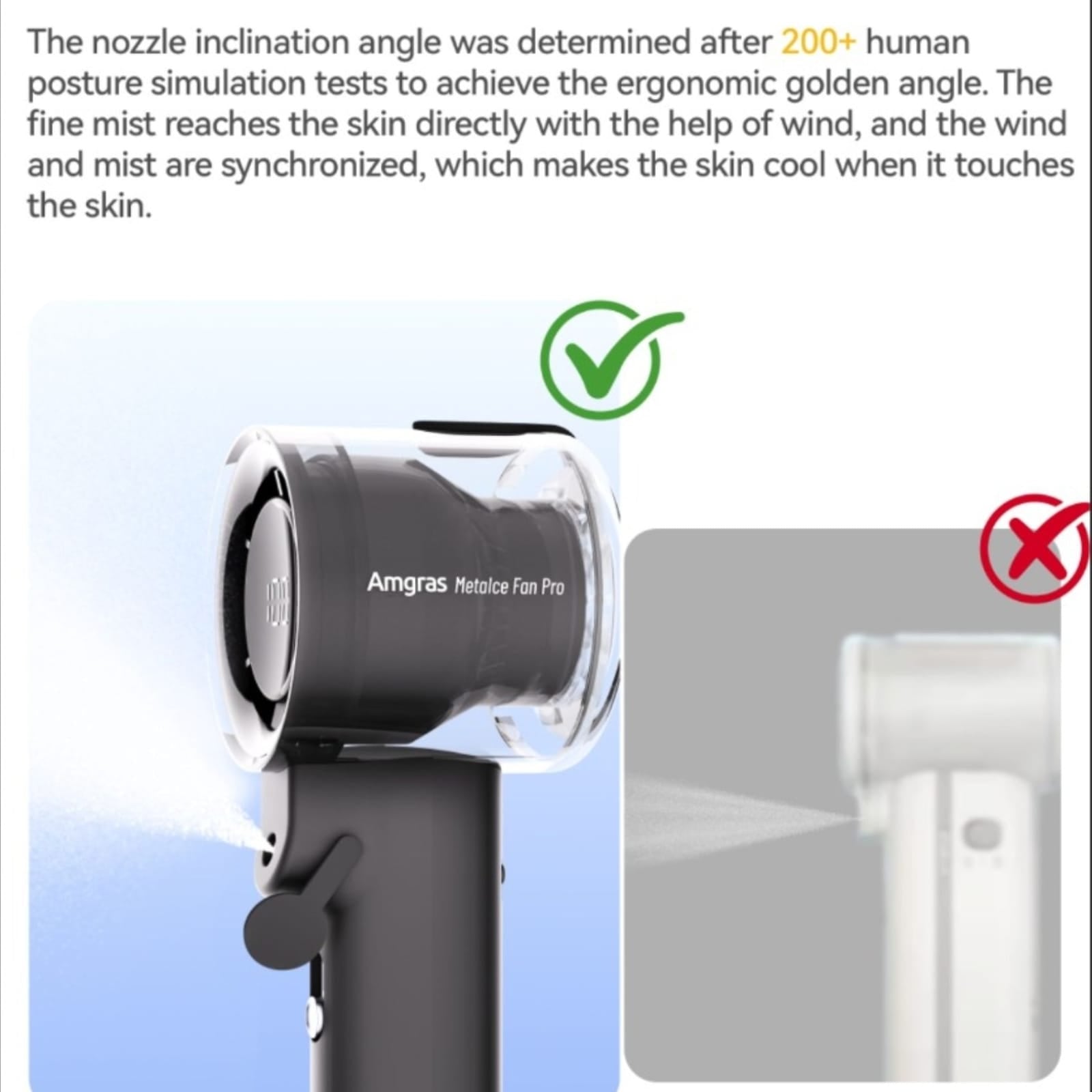 Handheld Mist Fan With Water Humidifier Cooler Rechargeable with Ultra Large capacity battery 6-30h